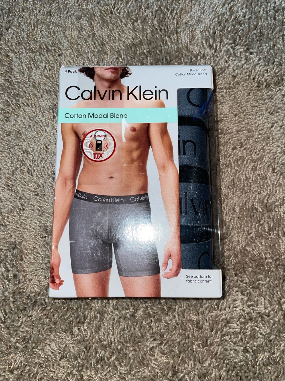 NWT4 pack Calvin Klein Cotton modal Boxer Briefs - Black with gray waistband